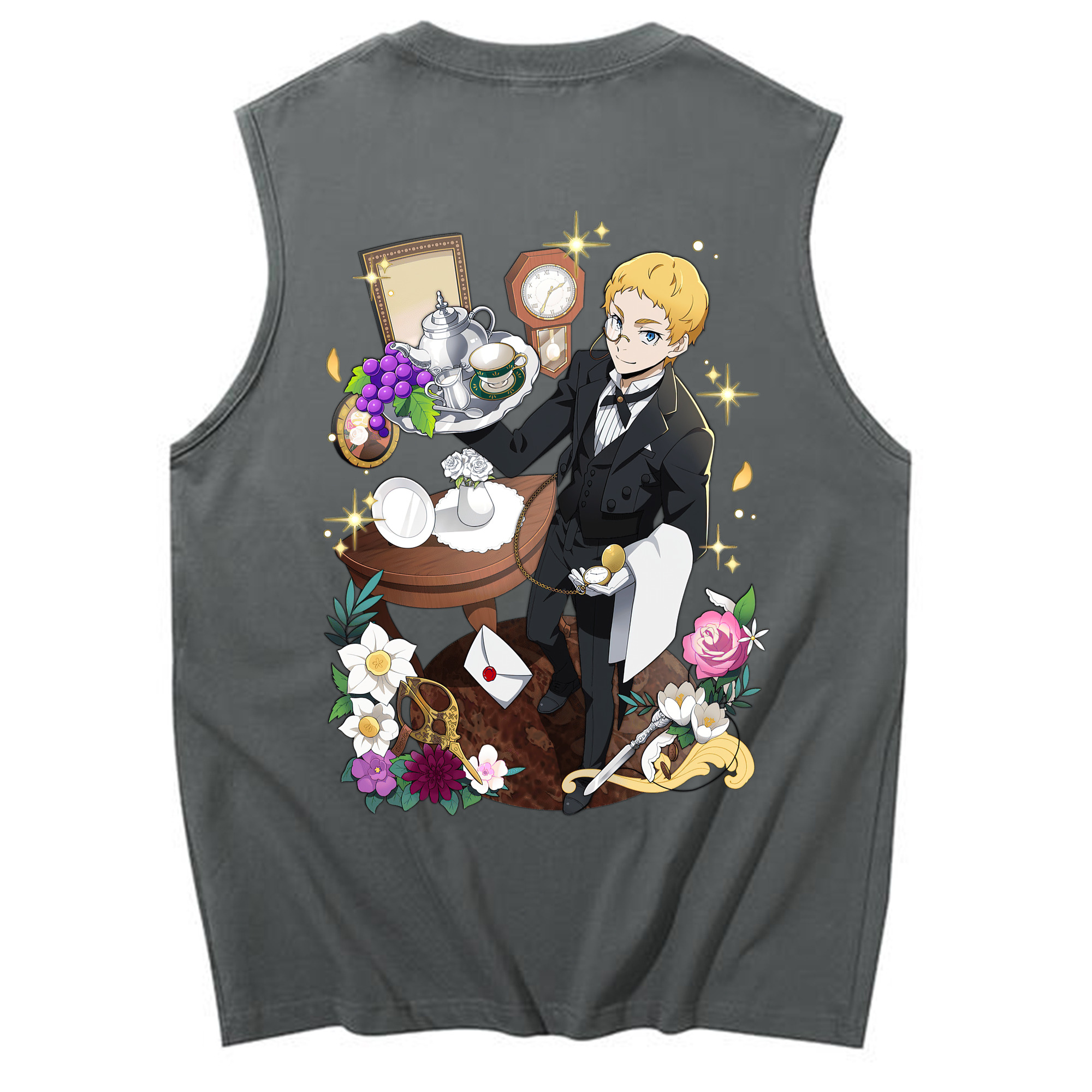 （画像用） 文豪ストレイドッグス Bungo Stray Dogs コットン100％タンクトップ（背面プリント）